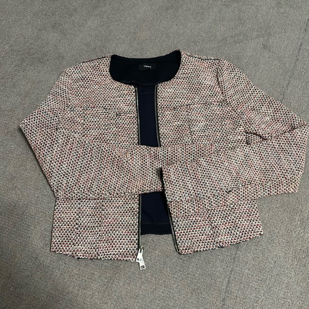 Theory Ualana Z Beacon Tweed Jacket EUC